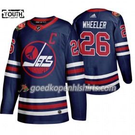 Winnipeg Jets Blake Wheeler 26 Adidas 2019 Heritage Classic Navy Authentic Shirt - Kinderen